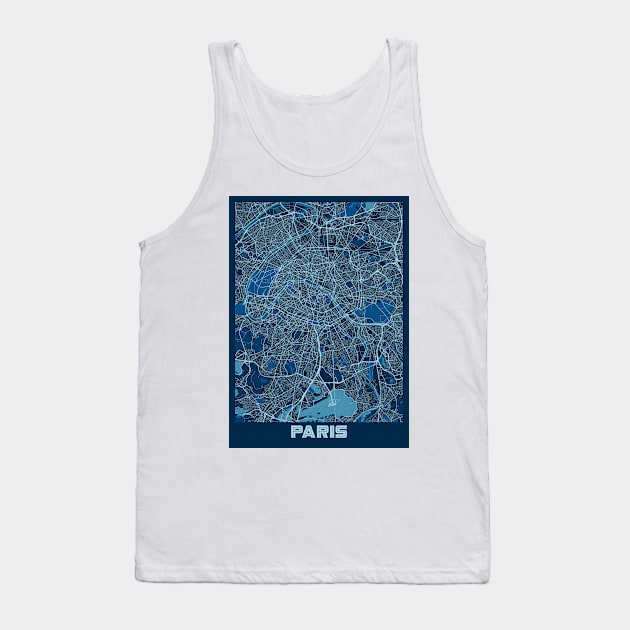 Paris - France Peace City Map Tank Top by tienstencil